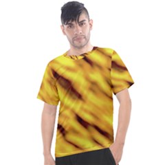 Yellow  Waves Abstract Series No8 Men s Sport Top by DimitriosArt
