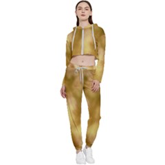 Orange Papyrus Abstract Cropped Zip Up Lounge Set by DimitriosArt