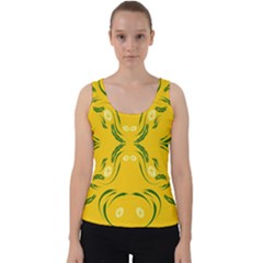 Floral Folk Damask Pattern Fantasy Flowers Floral Geometric Fantasy Velvet Tank Top by Eskimos