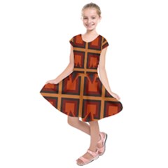 Abstract Pattern Geometric Backgrounds   Kids  Short Sleeve Dress by Eskimos