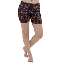 Floral Folk Damask Pattern Fantasy Flowers Floral Geometric Fantasy Lightweight Velour Yoga Shorts by Eskimos