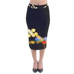 City Lights Series No3 Velvet Midi Pencil Skirt by DimitriosArt