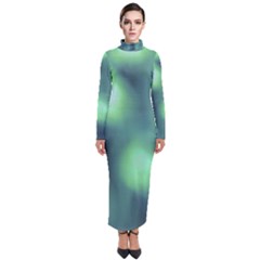 Green Vibrant Abstract Turtleneck Maxi Dress by DimitriosArt