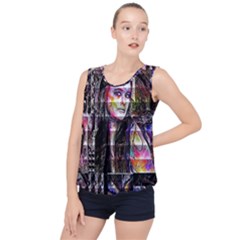 Hungry Eyes Ii Bubble Hem Chiffon Tank Top by MRNStudios