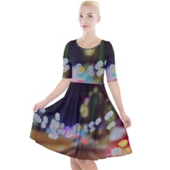 City Lights Series No4 Quarter Sleeve A-line Dress by DimitriosArt