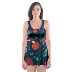 Bright Mushrooms Skater Dress Swimsuit by SychEva