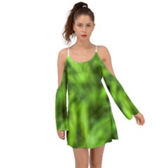 Green Abstract Stars Kimono Sleeves Boho Dress by DimitriosArt