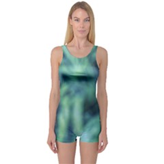 Blue Abstract Stars One Piece Boyleg Swimsuit by DimitriosArt