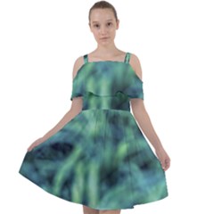 Blue Abstract Stars Cut Out Shoulders Chiffon Dress by DimitriosArt