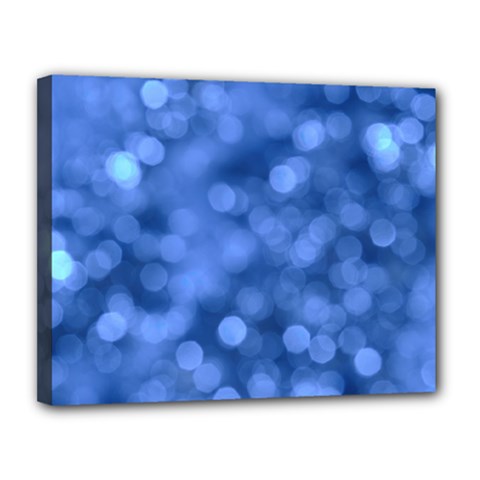 Light Reflections Abstract No5 Blue Canvas 14  X 11  (stretched) by DimitriosArt