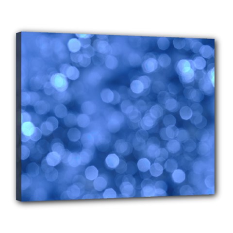 Light Reflections Abstract No5 Blue Canvas 20  X 16  (stretched) by DimitriosArt