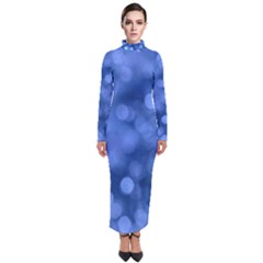 Light Reflections Abstract No5 Blue Turtleneck Maxi Dress by DimitriosArt