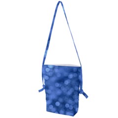 Light Reflections Abstract No5 Blue Folding Shoulder Bag by DimitriosArt