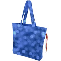 Light Reflections Abstract No5 Blue Drawstring Tote Bag by DimitriosArt