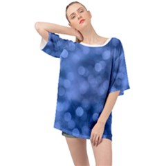 Light Reflections Abstract No5 Blue Oversized Chiffon Top by DimitriosArt