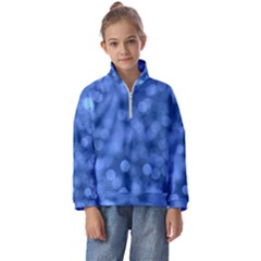 Light Reflections Abstract No5 Blue Kids  Half Zip Hoodie by DimitriosArt