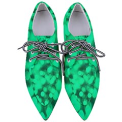 Light Reflections Abstract No10 Green Pointed Oxford Shoes by DimitriosArt