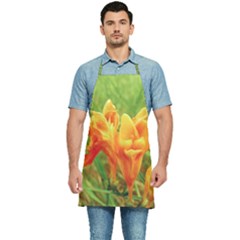 Orange On The Green Kitchen Apron by DimitriosArt