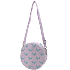 Narwales Stars  Pattern Pink Crossbody Circle Bag by Littlebird