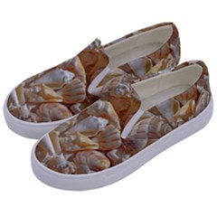 Sea-shells Bg Kids  Canvas Slip Ons by SomethingForEveryone