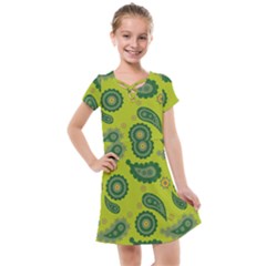 Floral Pattern Paisley Style Paisley Print  Doodle Background Kids  Cross Web Dress by Eskimos