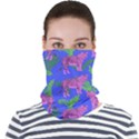 Pink Tigers On A Blue Background Face Seamless Bandana (Adult) View1