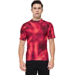 Cadmium Red Abstract Stars Men s Short Sleeve Rash Guard by DimitriosArt