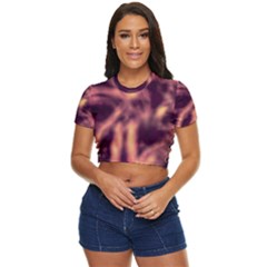 Topaz  Abstract Stars Side Button Cropped Tee