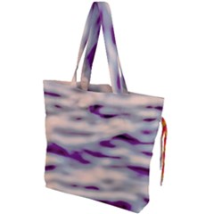 Orange  Waves Abstract Series No1 Drawstring Tote Bag by DimitriosArt