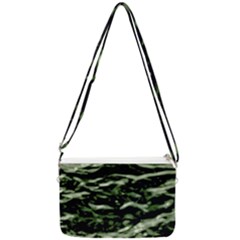 Green  Waves Abstract Series No5 Double Gusset Crossbody Bag by DimitriosArt