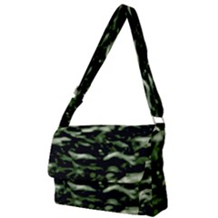 Green  Waves Abstract Series No5 Full Print Messenger Bag (l) by DimitriosArt