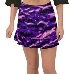 Purple  Waves Abstract Series No1 Fishtail Mini Chiffon Skirt by DimitriosArt