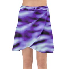 Purple  Waves Abstract Series No3 Wrap Front Skirt by DimitriosArt