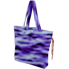 Purple  Waves Abstract Series No3 Drawstring Tote Bag by DimitriosArt