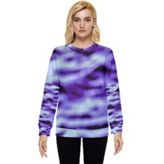 Purple  Waves Abstract Series No3 Hidden Pocket Sweatshirt by DimitriosArt