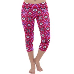 Abstract Illustration With Eyes Capri Yoga Leggings by SychEva