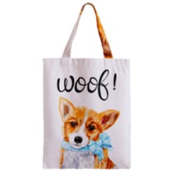 Welsh Corgi Pembrock With A Blue Bow Zipper Classic Tote Bag by ladynatali