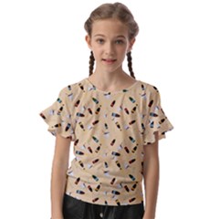 Festive Champagne Kids  Cut Out Flutter Sleeves by SychEva