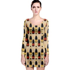 Champagne For The Holiday Long Sleeve Bodycon Dress by SychEva