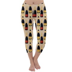 Champagne For The Holiday Capri Winter Leggings  by SychEva