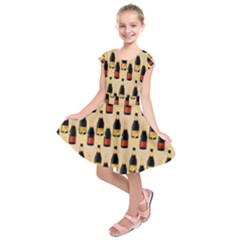 Champagne For The Holiday Kids  Short Sleeve Dress by SychEva