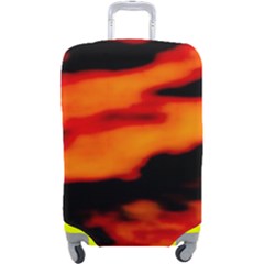 Red  Waves Abstract Series No13 Luggage Cover (large) by DimitriosArt
