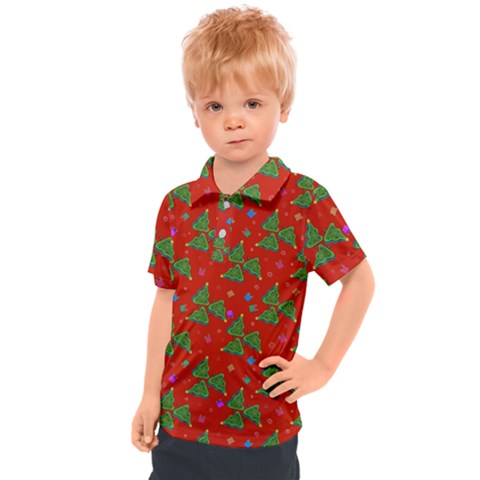 Christmas Trees Kids  Polo Tee by SychEva