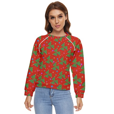 Christmas Trees Women s Long Sleeve Raglan Tee by SychEva