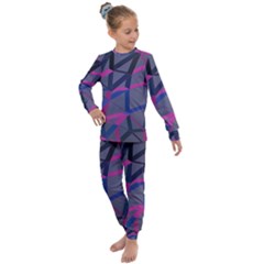 3d Lovely Geo Lines Kids  Long Sleeve Set  by Uniqued