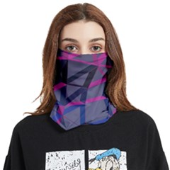 3d Lovely Geo Lines Face Covering Bandana (two Sides) by Uniqued
