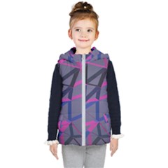 3d Lovely Geo Lines Kids  Hooded Puffer Vest by Uniqued