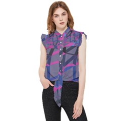 3d Lovely Geo Lines Frill Detail Shirt by Uniqued