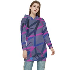 3d Lovely Geo Lines Women s Long Oversized Pullover Hoodie by Uniqued
