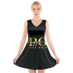 Plugged Into Gold V-neck Sleeveless Dress by pluggedintogold